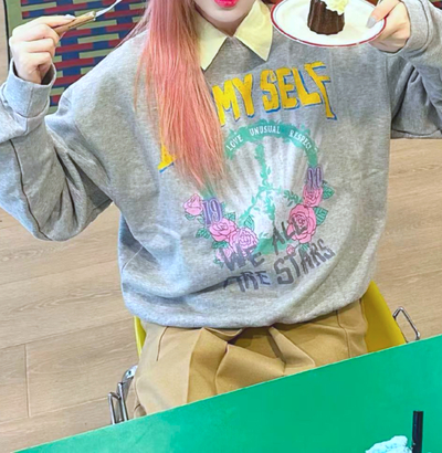 BE MYSELF MOON GARFEN SWEATSHIRT
