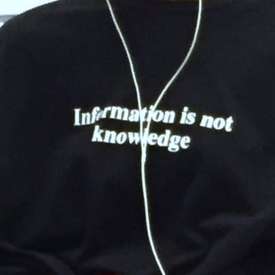 Free shipping-"information is not knowledge" tee