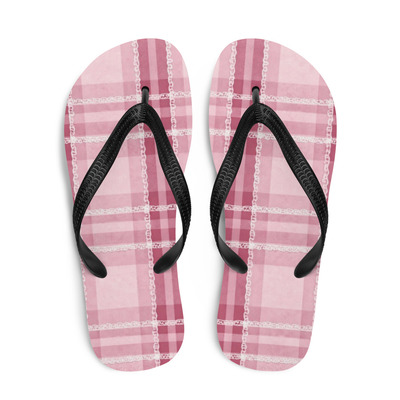 Valentine frabic. flip-flops