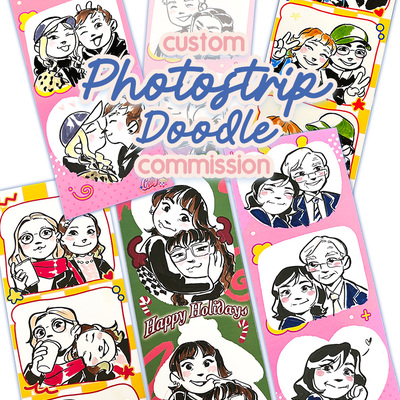 Custom hand-drawn photostrip doodle 