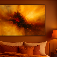 Volcanic Pulse - Red and Amber Abstract Eruption - Thumbnail 3
