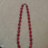 Candy Red Glass Bead Necklace  - Thumbnail 1