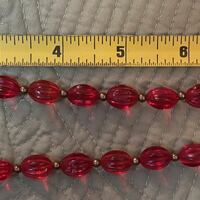 Candy Red Glass Bead Necklace  - Thumbnail 2