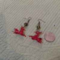 Ruby Red Reindeer Earrings  - Thumbnail 2