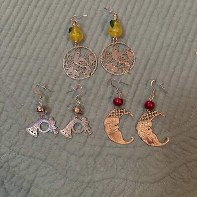 Christmas brass ornament earrings 