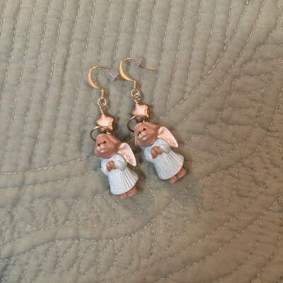 Nature's angels dog earrings 