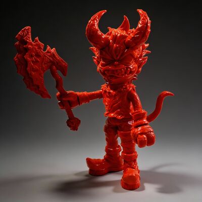 Arttoy by urban devil “the devil warrior: flesh red”