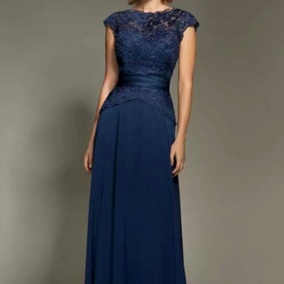 Elegant royal blue mother of the bride/groom dress formal prom dress - Thumbnail 1