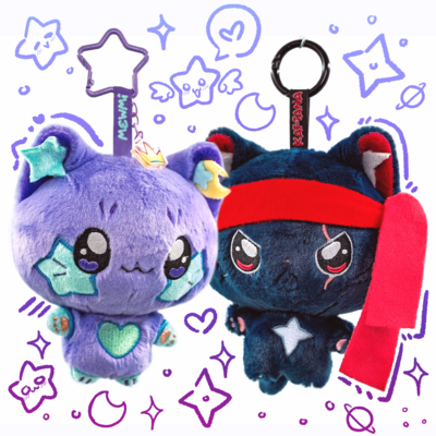 mewmi & kat~tana plush keychain set