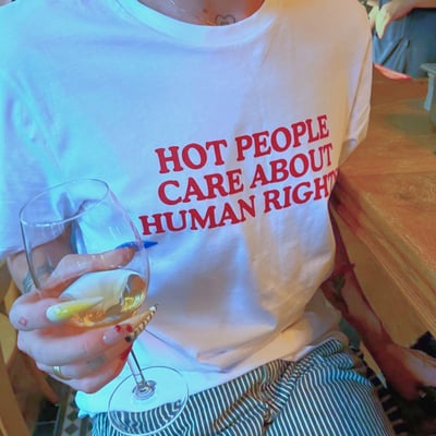 Free shipping-hot people care about human right tee