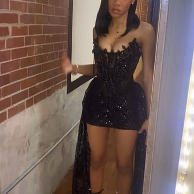 Sexy black lace short homecoming dress - Thumbnail 2