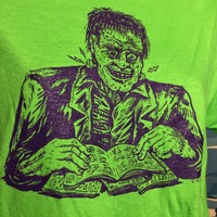 Green Frankenstein Reads T Shirt by C. Cilla - Thumbnail 1