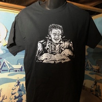 Black & White Frankenstein Reads T Shirt by C. Cilla - Thumbnail 2