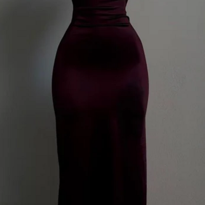 Sheath backless wine red long prom dress formal evening dress - Thumbnail 2