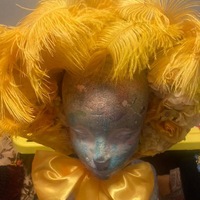 Yellow Victorian Ostrich Feather Hat— Elisabeth - Thumbnail 3