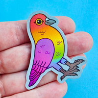 Rainbow Pigeon 2" Holo Sticker - Thumbnail 1