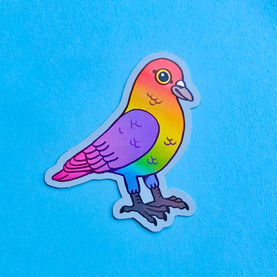 Rainbow Pigeon 2" Holo Sticker