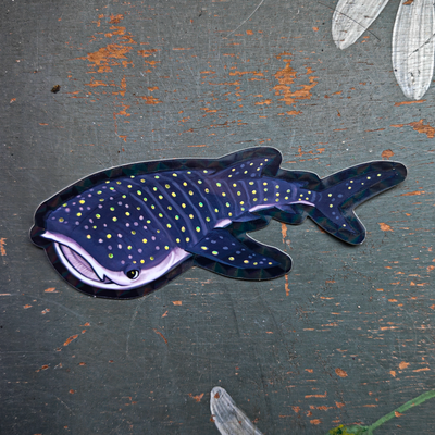 Whale shark 4'' holo sticker