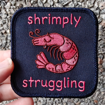 Shrimply Struggling 4" Fabric Patch