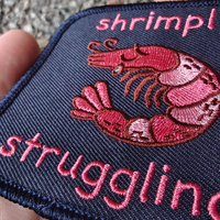 Shrimply Struggling 4" Fabric Patch - Thumbnail 1