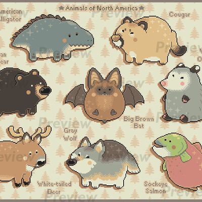 North american potato animals 8.5x11 print