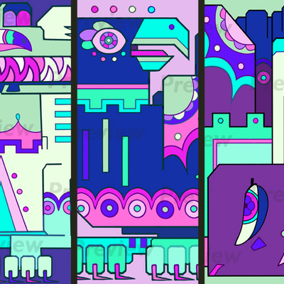 Geometric beasts 8.5x11 prints