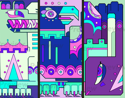 Geometric Beasts 8.5x11 Prints