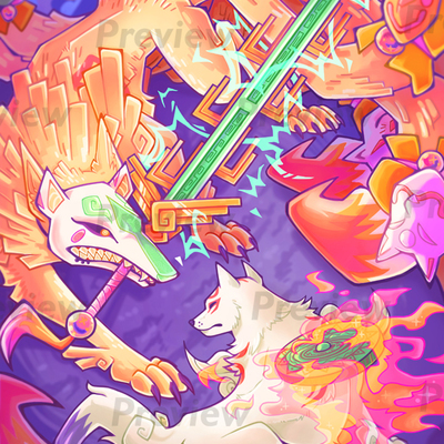 Lord ninetails battle 11x17 print