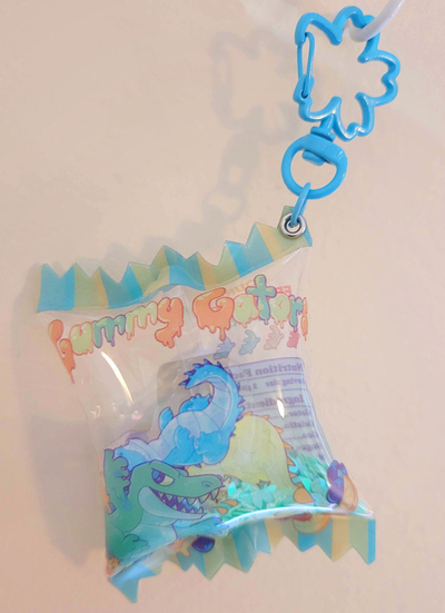 Gummy Gator Candy Shaker Keychain