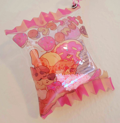 Doggy Donuts Candy Shaker Keychain