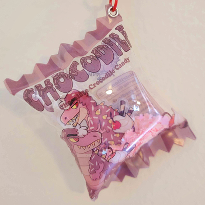 Chocodile candy shaker keychain