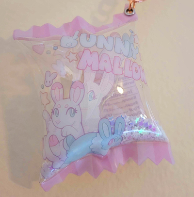 Bunny Mallows Candy Shaker Keychain