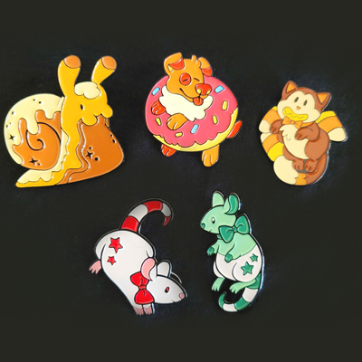 Candy critter enamel pins