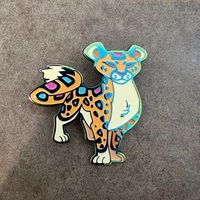 JUMBO Neon Big Cat Rainbow Enamel Pin - Thumbnail 6