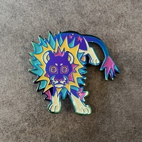 JUMBO Neon Big Cat Rainbow Enamel Pin - Thumbnail 7