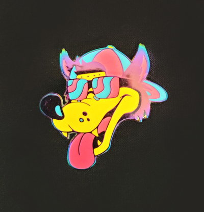 Cool Wolf Rainbow Enamel Pin