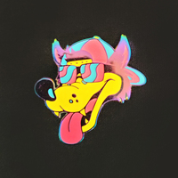 Cool Wolf Rainbow Enamel Pin - Thumbnail 2