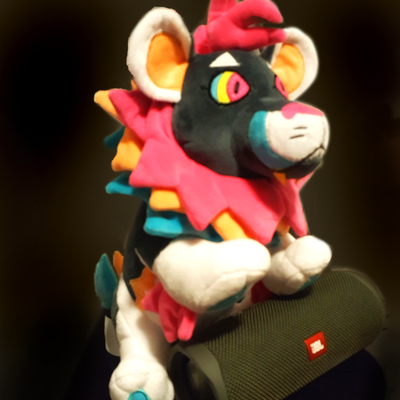 Neon lion plushie