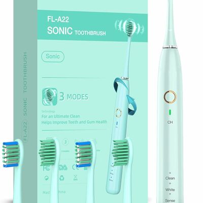  rechargeable sonic electric toothbrush for adults with 4 brush heads, 3 modes, 2 minute smart timer and fast 6 hour charge  pink