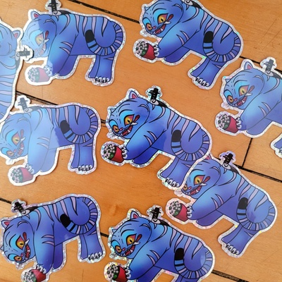 Kpop demon hunters 2" glitter sticker