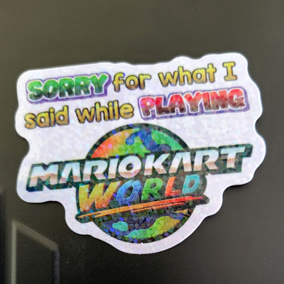 Sorry about mario kart glitter sticker