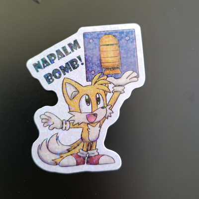 Tails glitter sticker