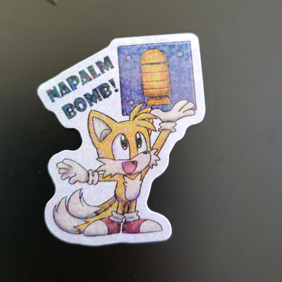 Tails Glitter Sticker