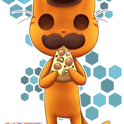 Mr.cat pizza glitter sticker