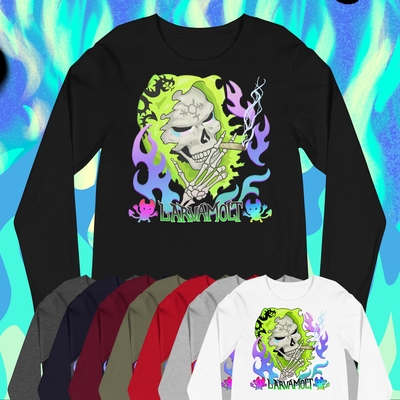 Flaming Skeleton Long Sleeve Tee