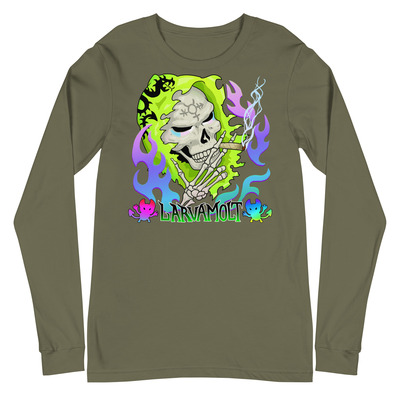 Flaming skeleton long sleeve tee
