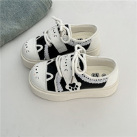 Cute Cat Lace Canvas Shoes - Thumbnail 1