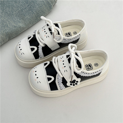 Cute cat lace canvas shoes