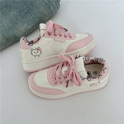 Cute Pink Kitty Casaul Shoes