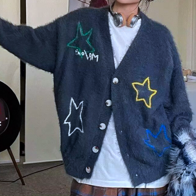 Star embroidered cardigan  